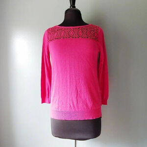 *NWT* Loft Sweater with Crochet Neckline